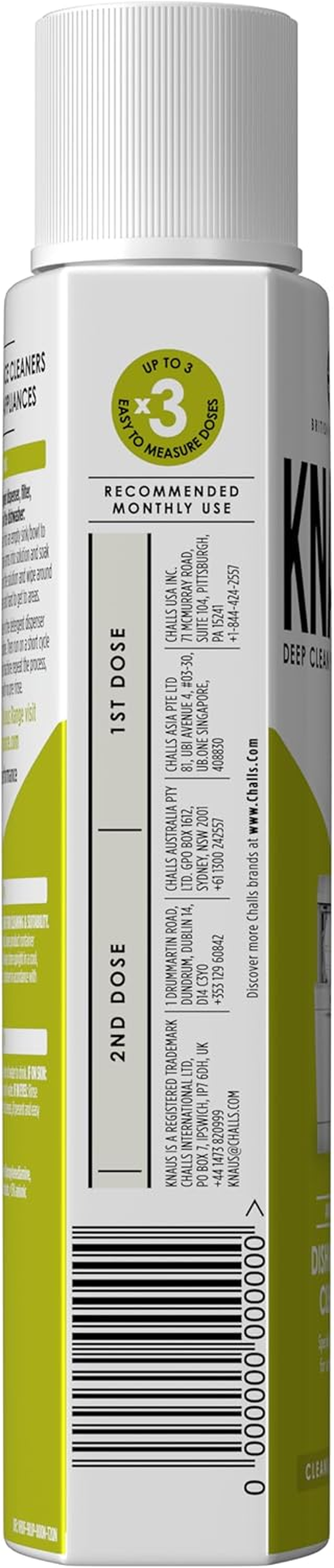 KNAUS Dishwasher Cleaner, 300Ml - High Performance Appliance Cleaner, Removes Grime & Limescale, Deep Cleans to Degrease and Deodorise Your Dishwasher