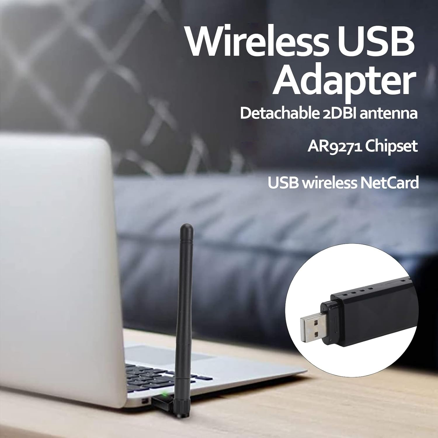 AR9271 Wireless Netcard with Detachable 2DBI Antenna Adapter, Wireless USB Wifi Adapter Fast Internet Transmission, Stable Access, Suitable Forlinux image number 5