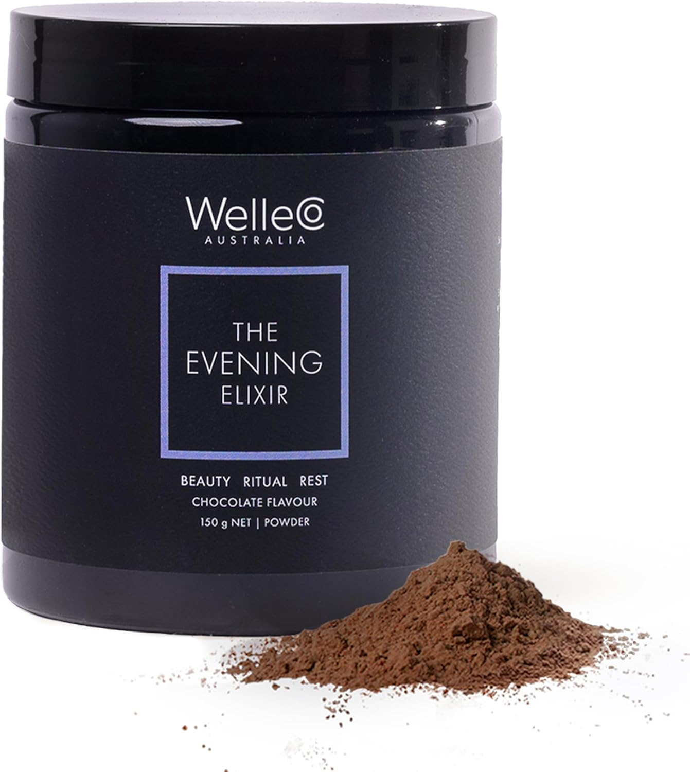 Welleco the Evening Elixir, Vegan Healthy Hot Chocolate Beauty Drink Mix, with Magnesium & Vitamin C Powder Supplement for Sleep, Collagen & Skin Glow, Low Calorie, Dairy-Free, 150G image number 3