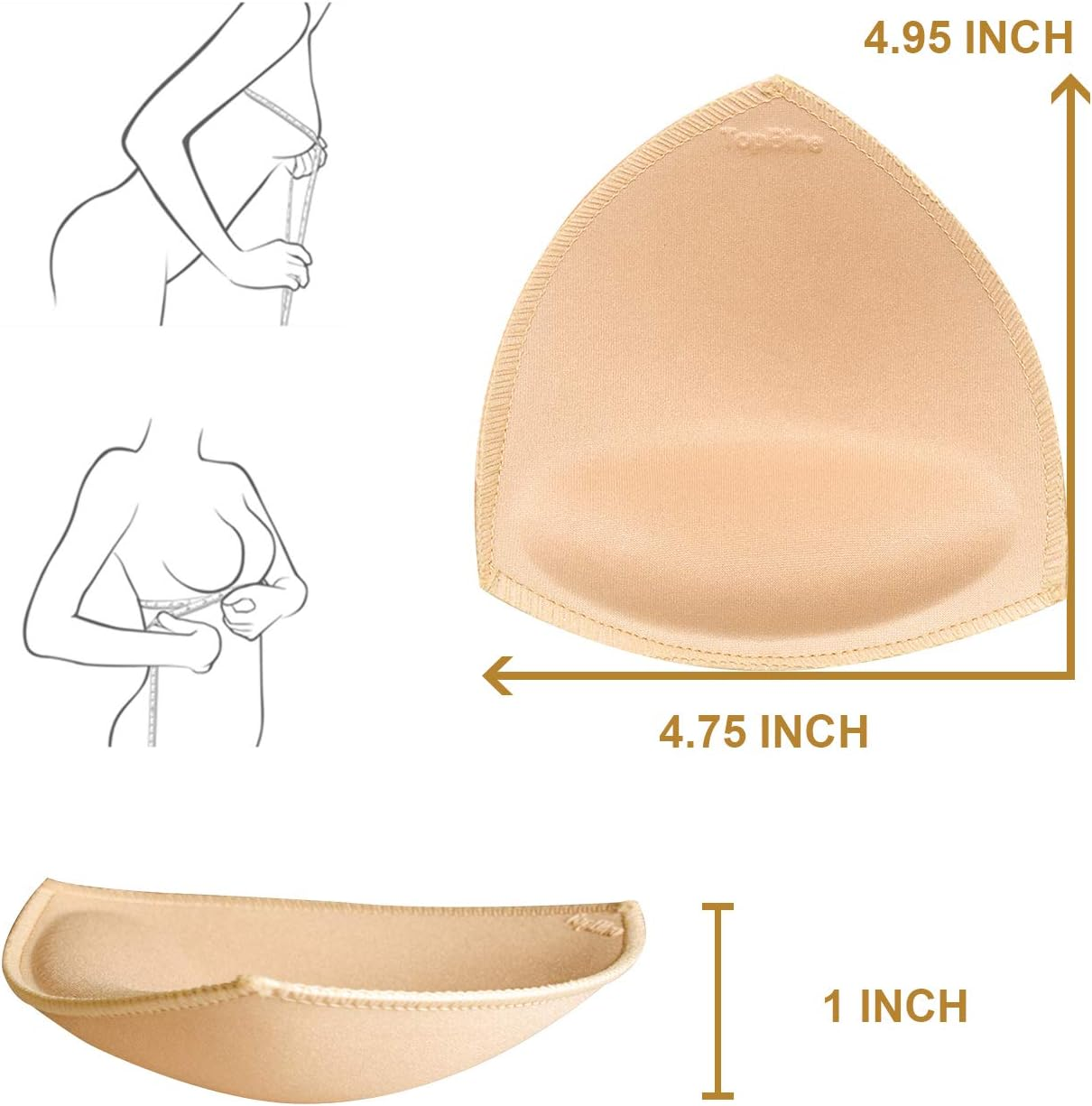 Topbine Bra Pads, Bra Padding, Removable Sports Bra Pads, Used for Swimwear and Bikinis image number 6