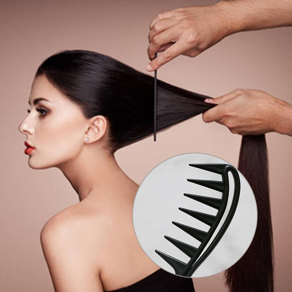 Visxcnu Pack of 5 Wide Teeth Combs Salon Large Combs Comb with Wide Teeth for Curly Hair Afro Comb Curling Comb Hairdressing for Detangling Hair Shower Comb Hairstyle Tool for Hairdressing Salon image number 5