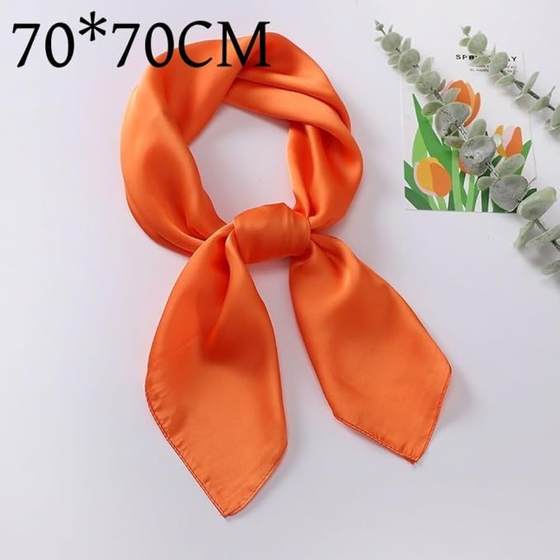 Women'S Scarfs Silk Small Square Scarves Silk Hair Scarfs Neckscarfs for Women image number 4