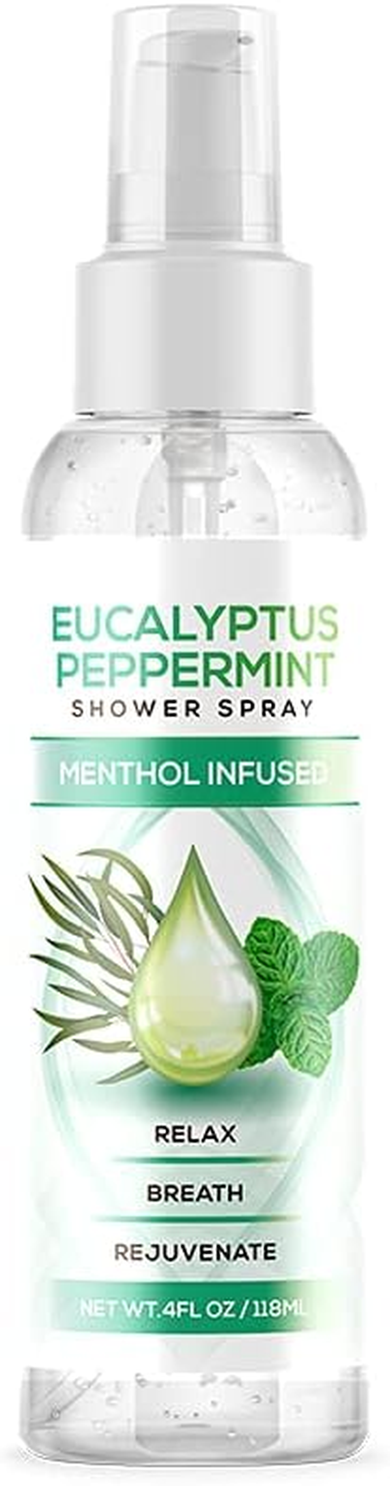 Eucalyptus Peppermint Shower Spray, All Natural Essential Oil for Spa, Steam Room, Linens and Baths, Cool and Refreshing image number 4