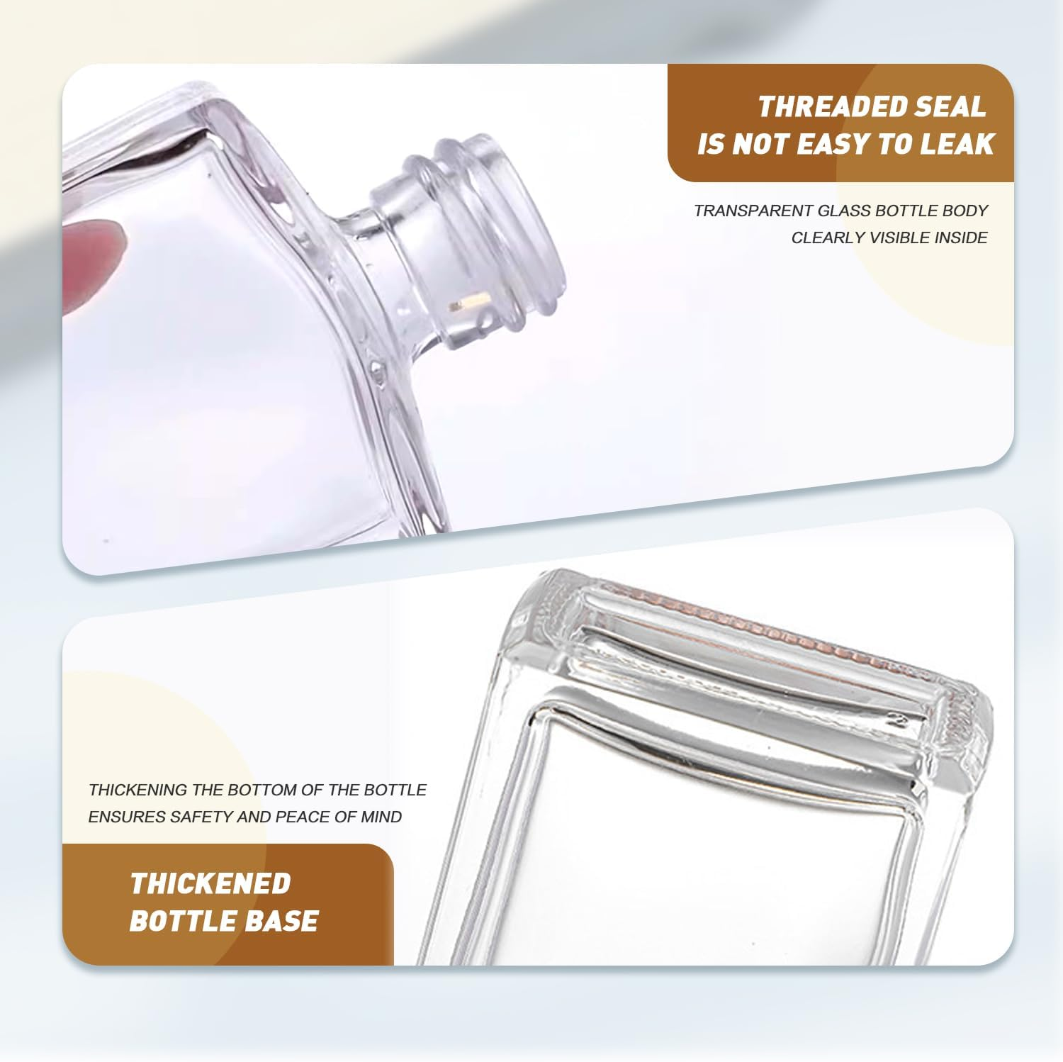 VASANA 2Pcs 50Ml/1.7Oz Empty Clear Square Glass Dropper Bottles with Gold Eye Dropper Refillable Essential Oils Bottles Perfumes Sample Vials Travel Cosmetic Container image number 6