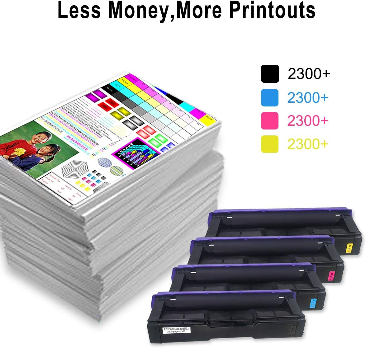 4 Colors Compatible Toner Cartridges SP C250 C261 GREENPRINT High Capacity 2300 Pages for Black Cyan Magenta Yellow for RICOH Aficio SP C250DN C250SF C261SFN C261Sfnw C261Dnw Laser Printers image number 3