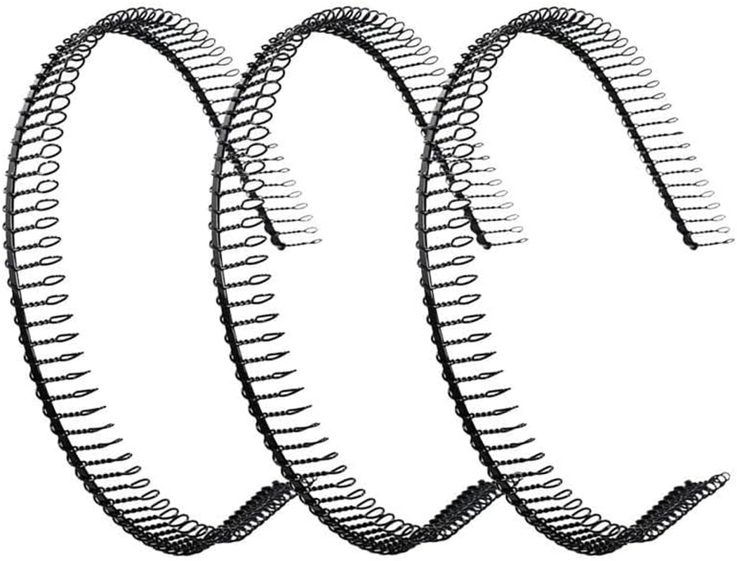 6Pcs Unisex Black Metal Hairband Teeth Comb Headband Hair Hoop Headwear Accessory for Women Men (Black, One Size) image number 3