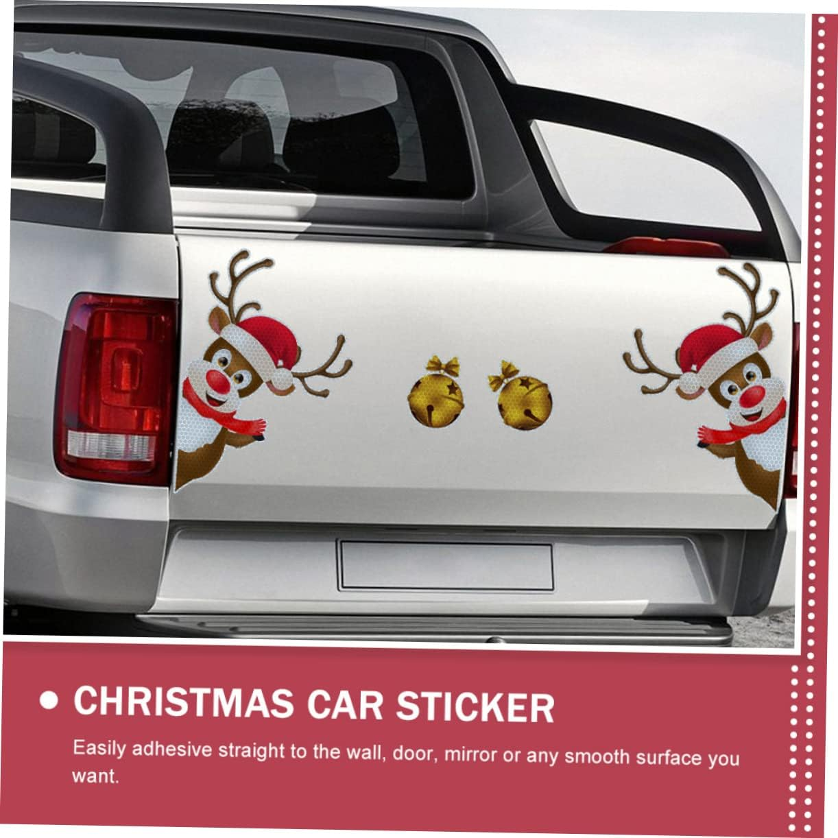 Elk Bell Refrigerator Magnet Christmas Decorations Indoor Car Decorative Stickers Vehicle Decorative Decals Xmas Party Decor image number 3