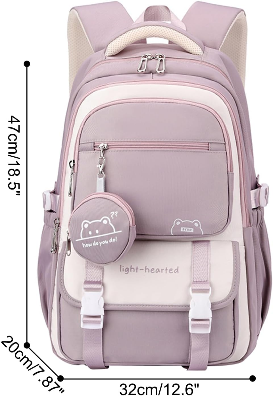 Sellerfun High-Capacity Stylish School Backpack for Middle School Girls Casual Daypack for School Trip Outdoor image number 6