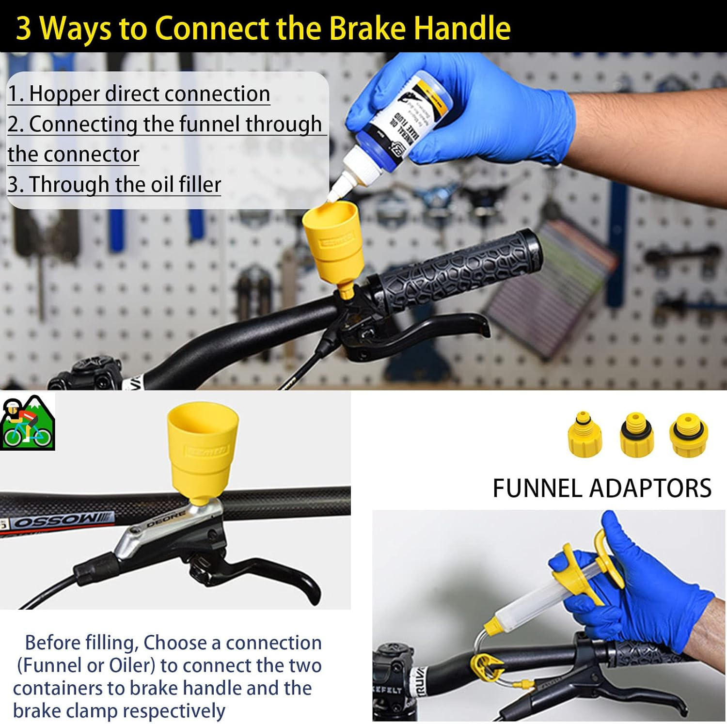 Brake Bleed Kit for Shimano, TEKTRO, TRP Hydraulic Disc Brakes, Brake Fluid Bleeder Kit for Mtb/Road Bike Brake, with Performance Mineral Oil Brake Fluid 120Ml/4Oz, Professional Brake Bleed Kit image number 3