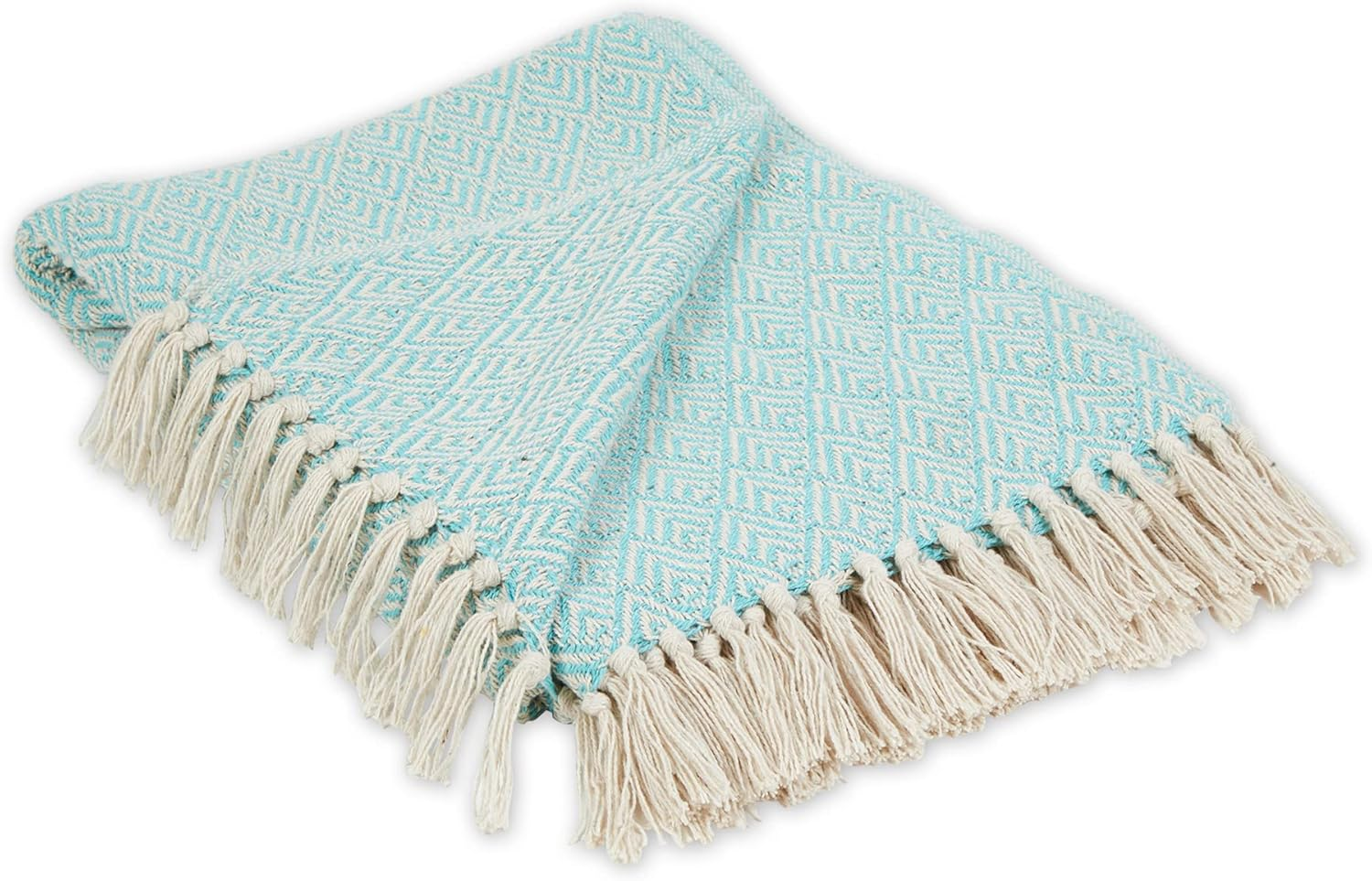 DII Diamond Throw Collection Cotton Woven, 50X60, Artichoke