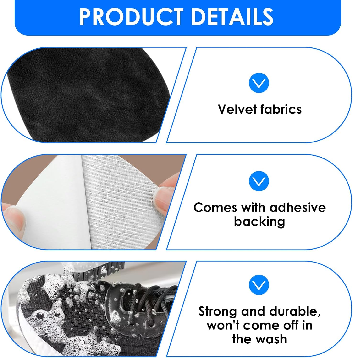 12 Pcs Shoe Heel Prevention Repair Patch - Shoe Hole Toeburst Patch & Insert, Self-Adhesive Sneaker Repair Labels for Toe & Heel Protection, Includes Four Black, Grey & White Pieces image number 4