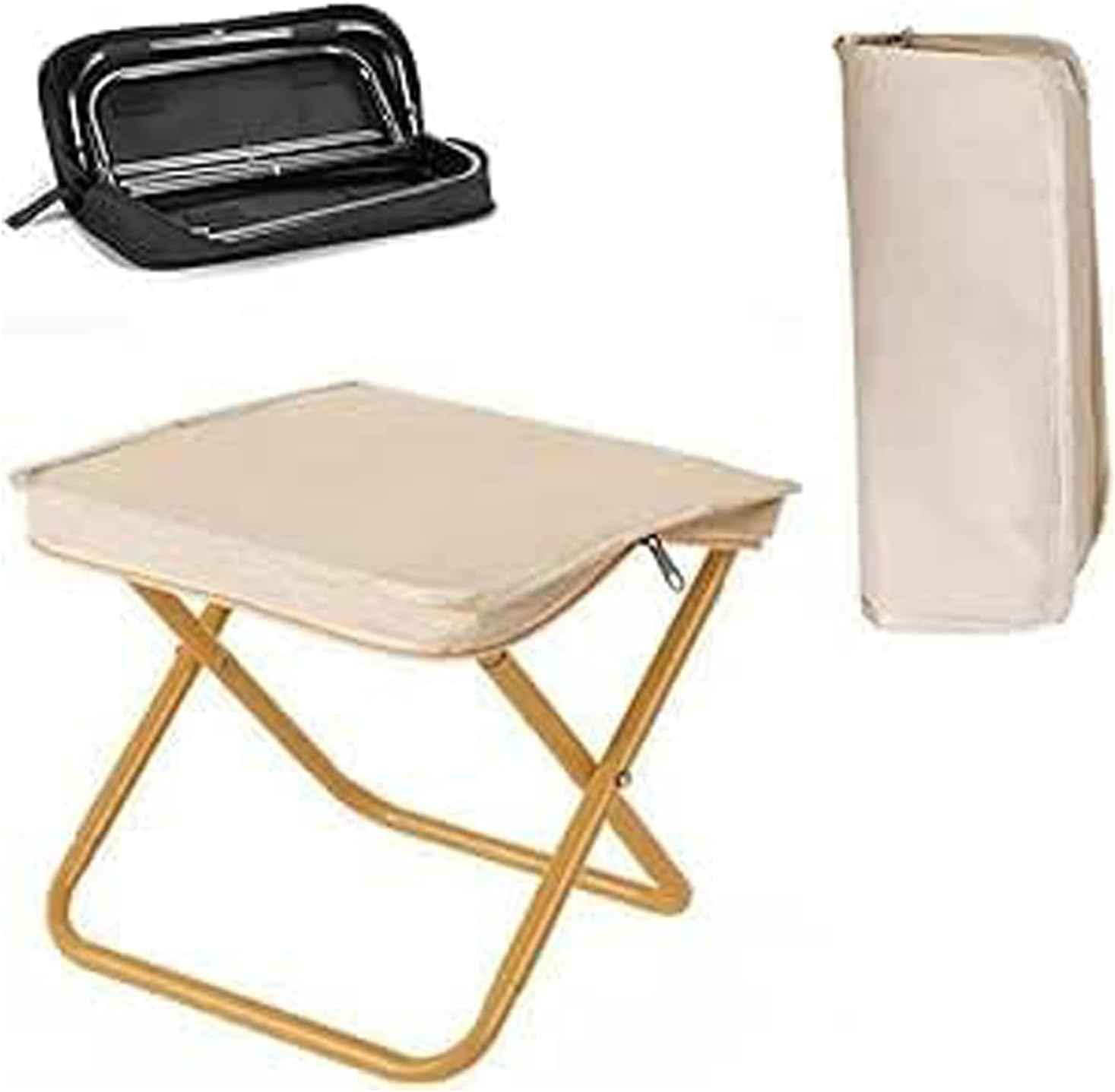 WADY Portable Chair, Portable Stool, Ultralight Travel Stool, Folding Handbag-Style Lightweight Camping Stool, Ompact Seat, for Outdoor Gardening and Beach Hiking Fishing and Camping (Black)