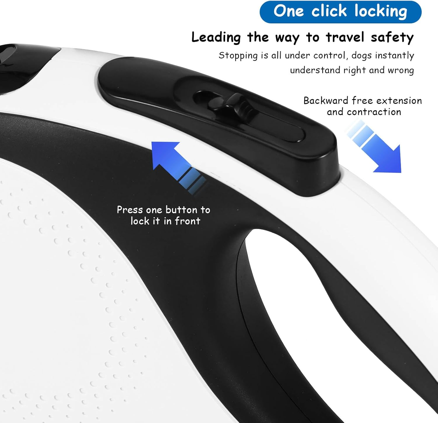 Viitech Dog Lead 5 M, 360&deg; Tangle-Free Flexi Lead with LED Light, Retractable Pull Rope with Non-Slip Handle for Medium Large Dogs up to 30 Kg image number 6