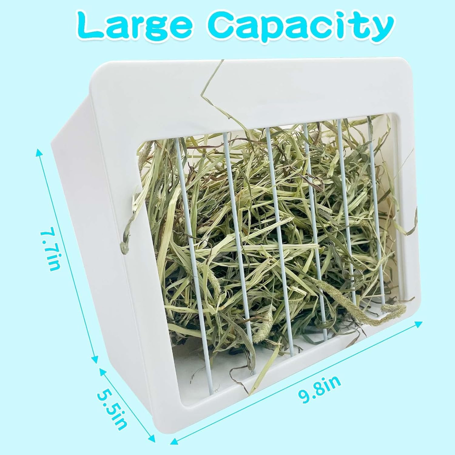 Rabbit Hay Feeder Bunny Food Dispenser Alfalfa Grass Manger Holder Less Wasted for Guinea Pig Chinchilla Ferret (B) - C image number 4