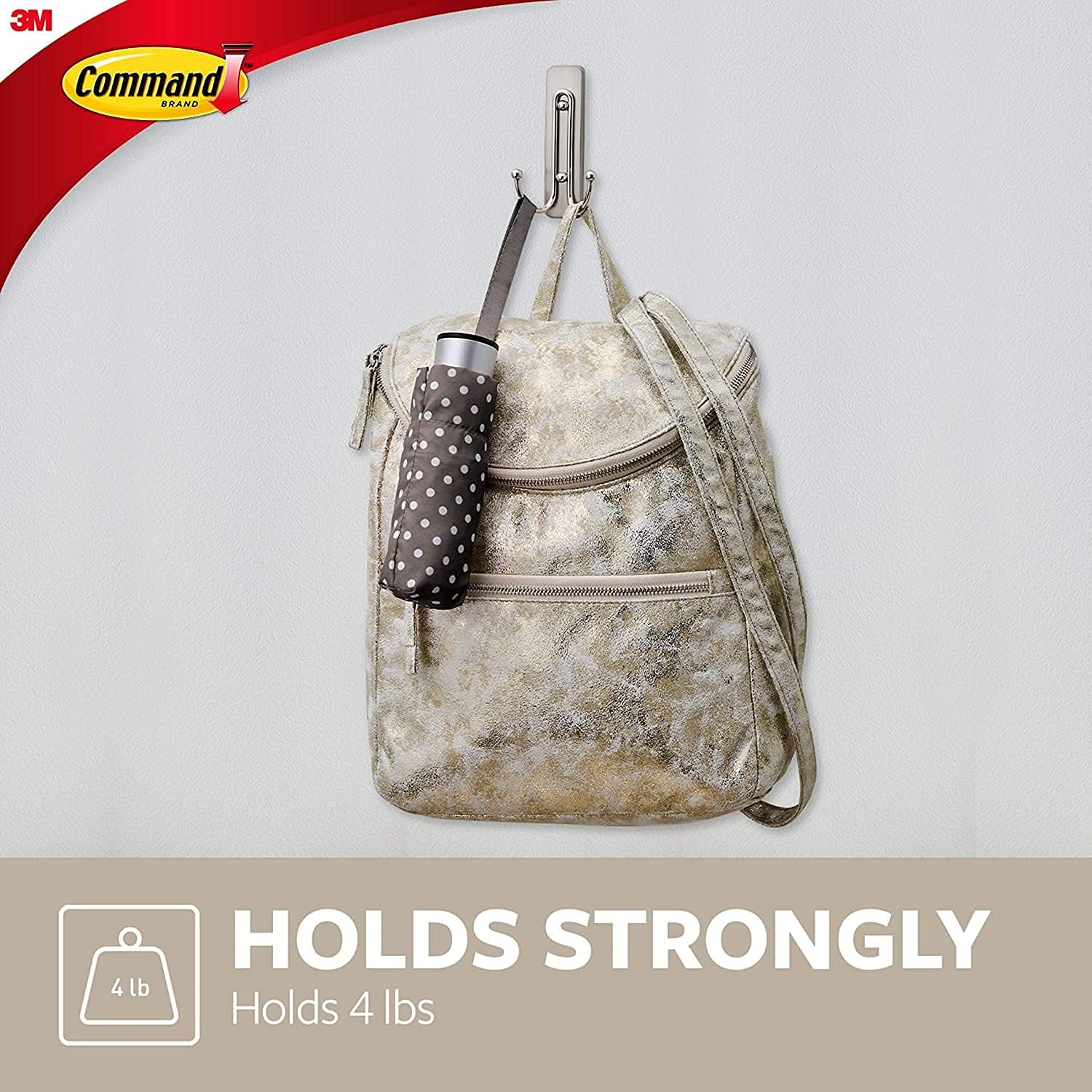 3M Command [Removable]: Small Matte Black Hooks [4 Hooks/Pack] (Matte Black) image number 3