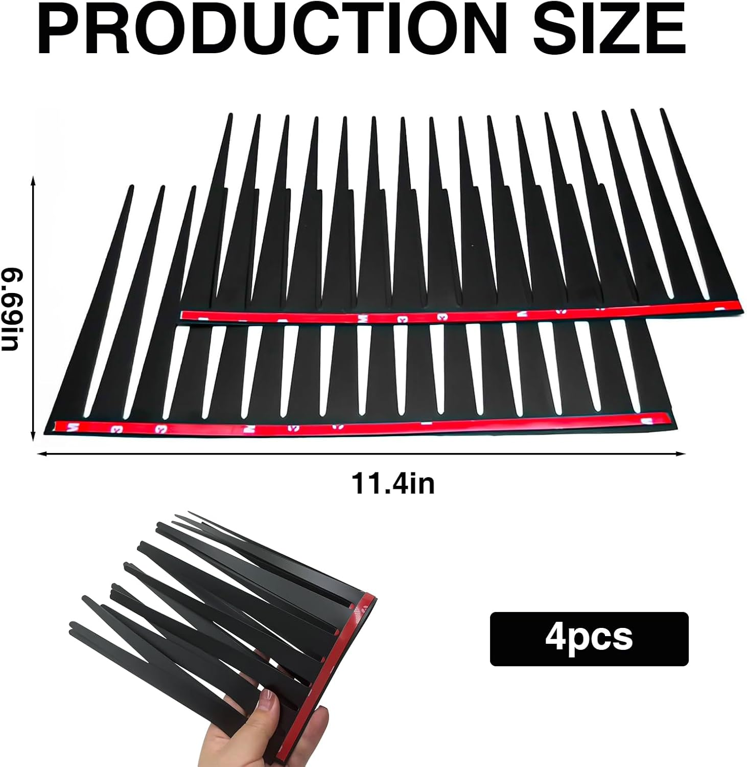 4 Pcs 3D Black Car Eyelash Sticker Set - Stylish Cars Headlight Decoration with Fun Long Eyelashes Design for Women'S Cars - Easy to Apply Car-Styling Decorative Sticker Lashes image number 3