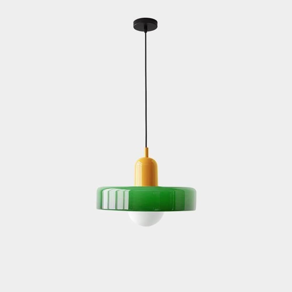 YPDTSNGV Simple Creative Chandelier,Green Glass Pendant Light, Mid Century Modern Hanging Light,Vintage Farmhouse Coastal Hanging Ceiling Lamp,For Kitchen Island Study Room Living Room Bar(Tawny+Green