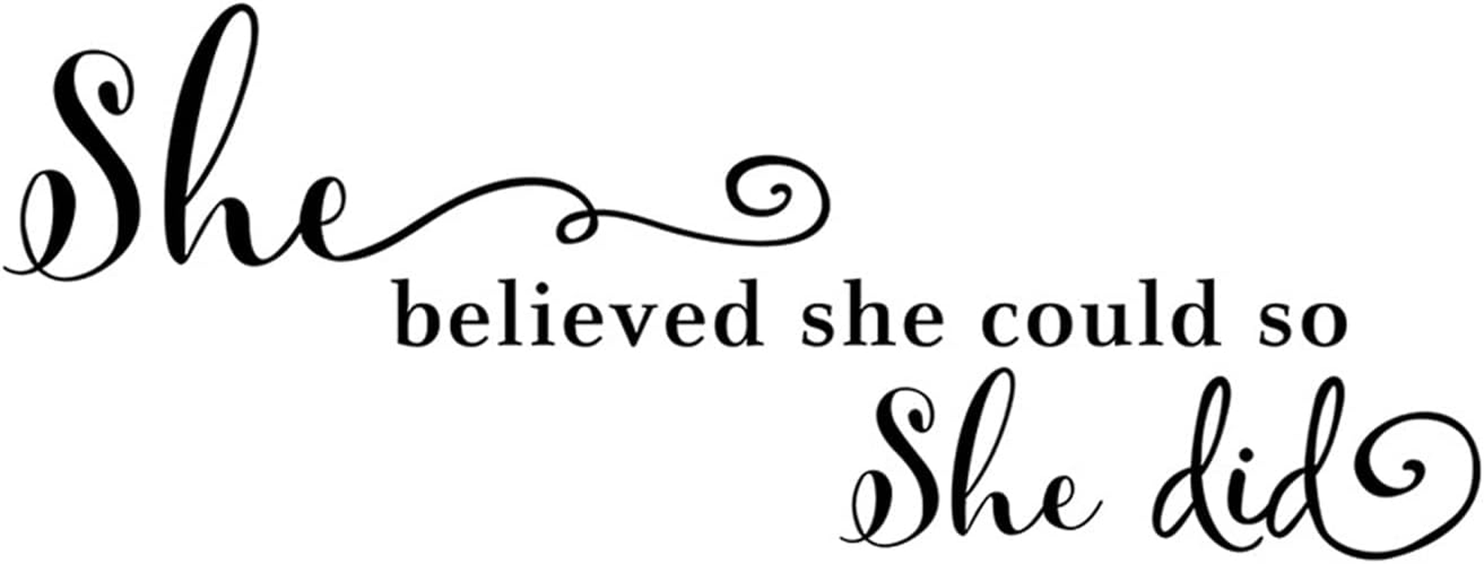 She Believed She Could so She Did Wall Sticker, Inspirational Wall Decals Quotes Motivational Wall Stickers Vinyl, Easy Peel and Stick Motivational Quote Wall Art for Living Room Home Decor image number 4