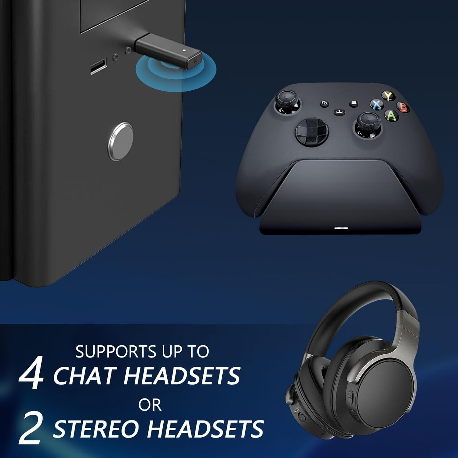 Wireless Adapter for Xbox One Controller Compatible with PC Windows 10, USB Wireless Gaming Receiver for PC Laptops and Tablets image number 5