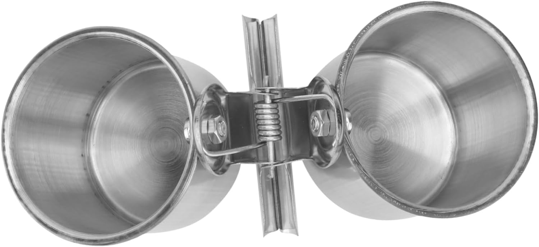 DOITOOL Parrot Feeder Water Bowl Stainless Steel Double Cups Clip Bird Feeding Bowls Cage Accessories for Birds