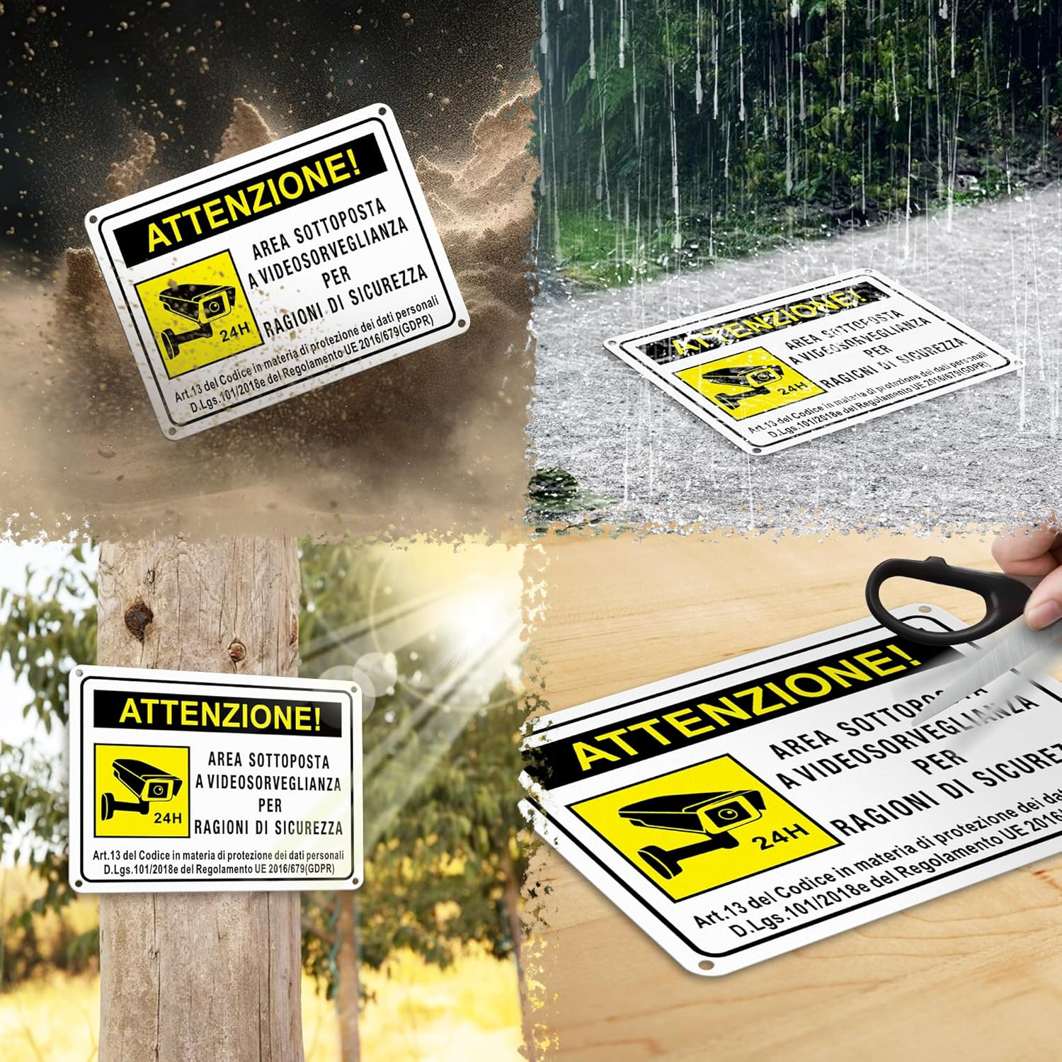 TAKULA 2 X 20M X 15M CCTV Signs for Security 24 Hour CCTV Signs GDPR Compliant image number 5