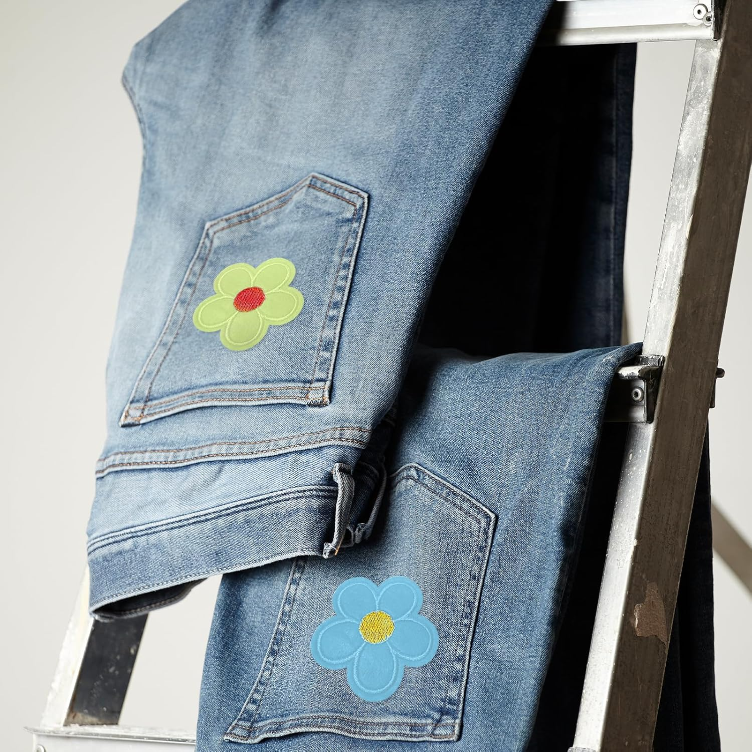 TEAONE Embroidered Applique Patches, 30 PCS Floral Iron on Patches for Bag, Clothing, Hat (5Cm) image number 1