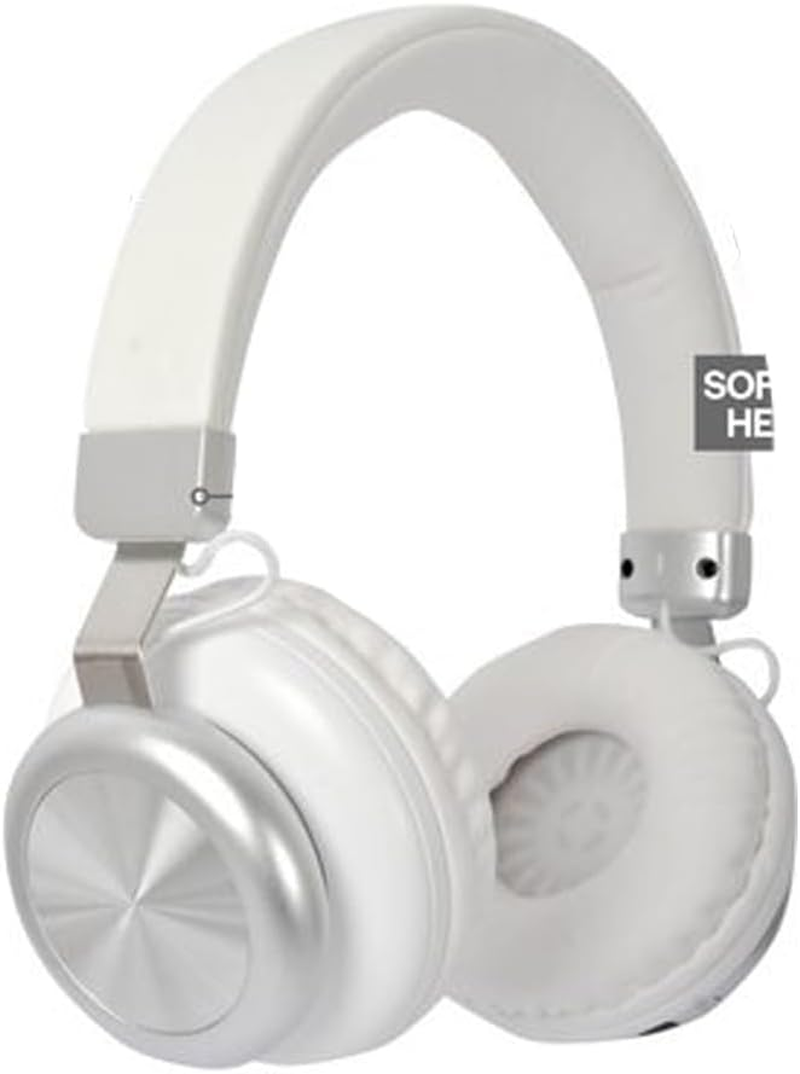 Tekniq SS/850-BT Wireless Over-Ear Headphone with Onboard Playback, White image number 1