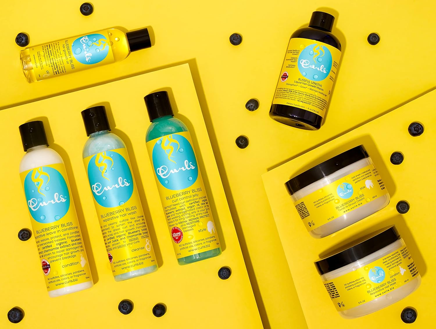 Curls Blueberry Bliss Reparative Hair Mask - Deep Conditioning - Repair, Protect, Restore, and Grow Your Hair - Detangle and Moisturize - for All Curl Types, 8 Fl Oz image number 1