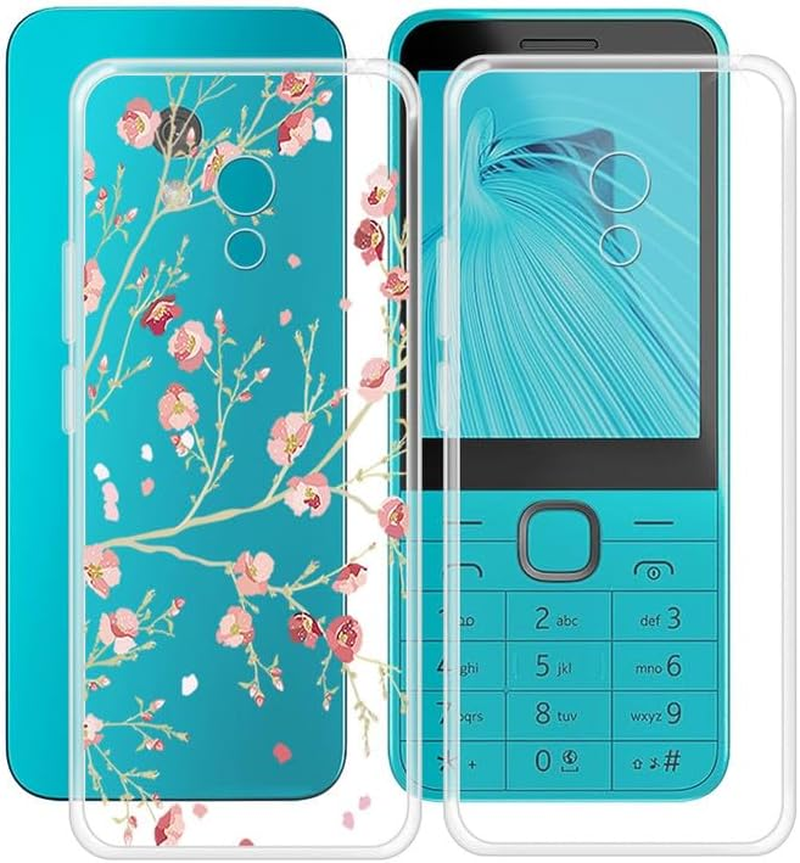 HGJTFANY Case for Nokia 235 4G 2024 (2.8 Inches), Pack of 2 Ultra Thin TPU Bumper Mobile Phone Case Soft Silicone Shockproof Anti-Scratch Protective Case for Nokia 235 4G 2024 - Camellia