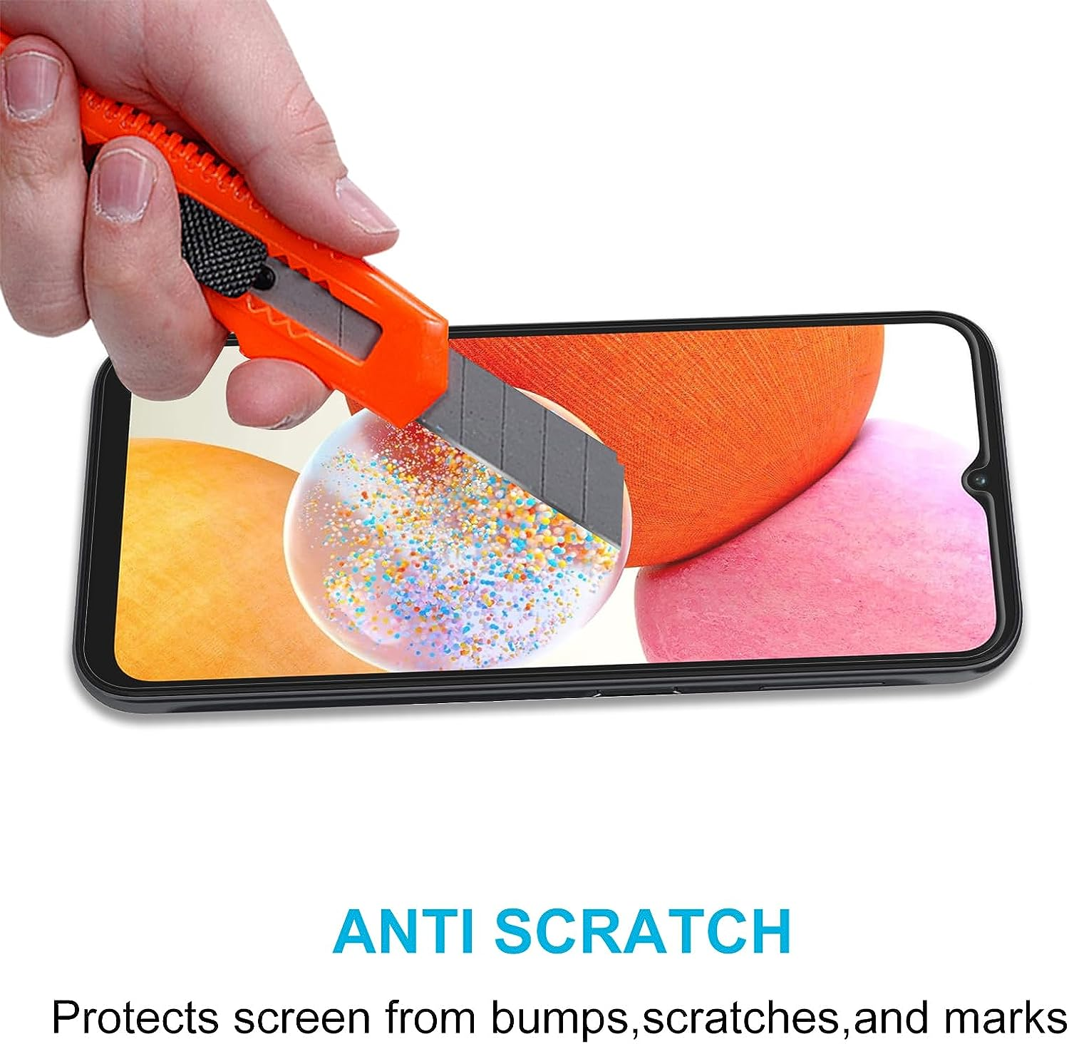 Didisky Case for Samsung Galaxy A14 4G/5G with 3 Pack Tempered Glass Protector,Soft Silicone Transparent TPU [Cover+Tempered Glass] 9H HD Hardness, Screen Protector image number 4