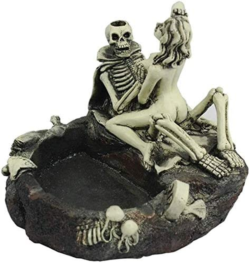 Creative Skull Ashtray & Love Never Dies Skull Ashtray Fun Taste the Living Room Decoration for Smoking Room Decor Gifts for Smokers image number 6