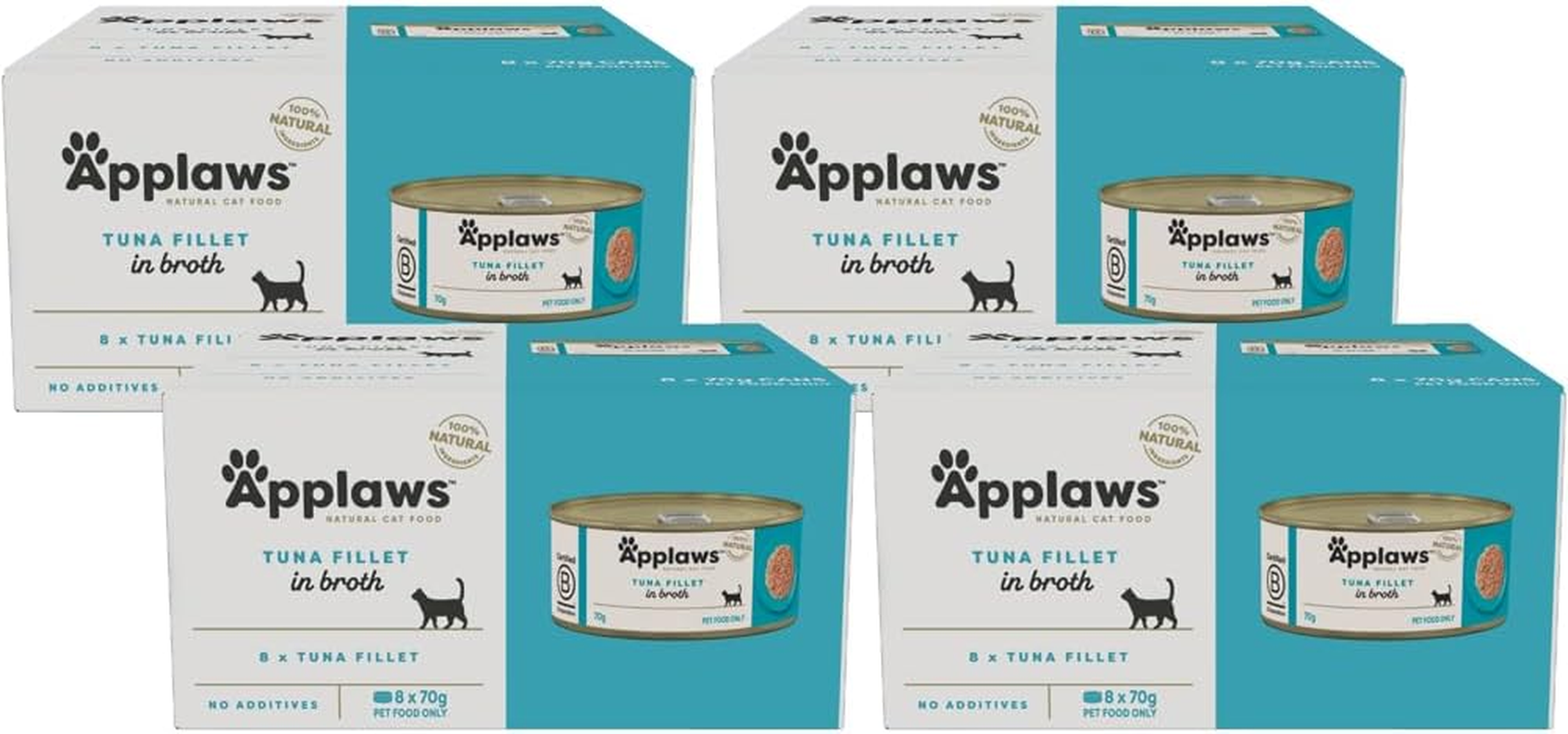 Applaws 100% Natural Wet Cat Food Tuna Fillet in Broth Tin 70G (Pack of 32), Limited Ingredients Pet Food image number 5