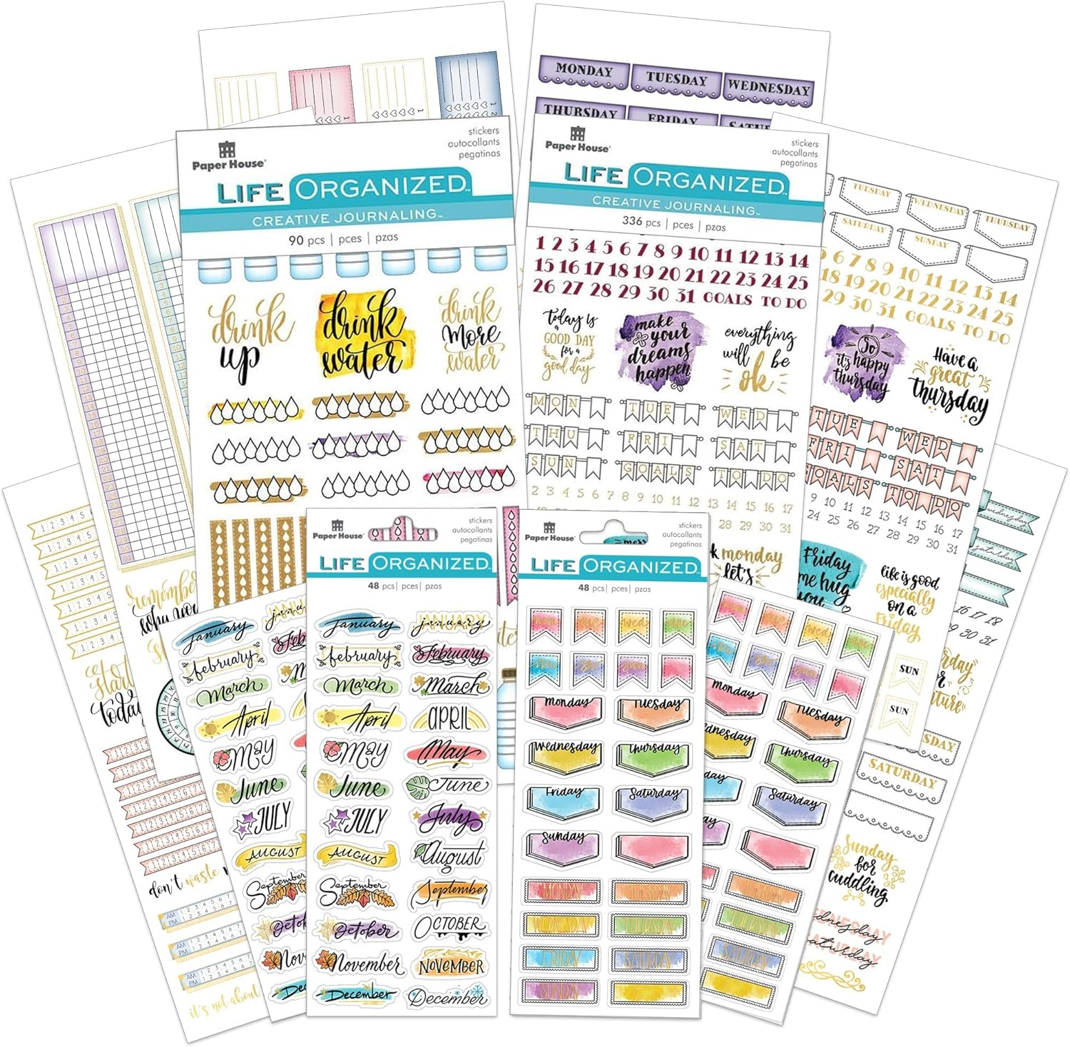 Paper House Productions SET-0008 Functional Icons Planner Bundle-Includes 28 Sheets 7 Themes over 1200 Stickers image number 6