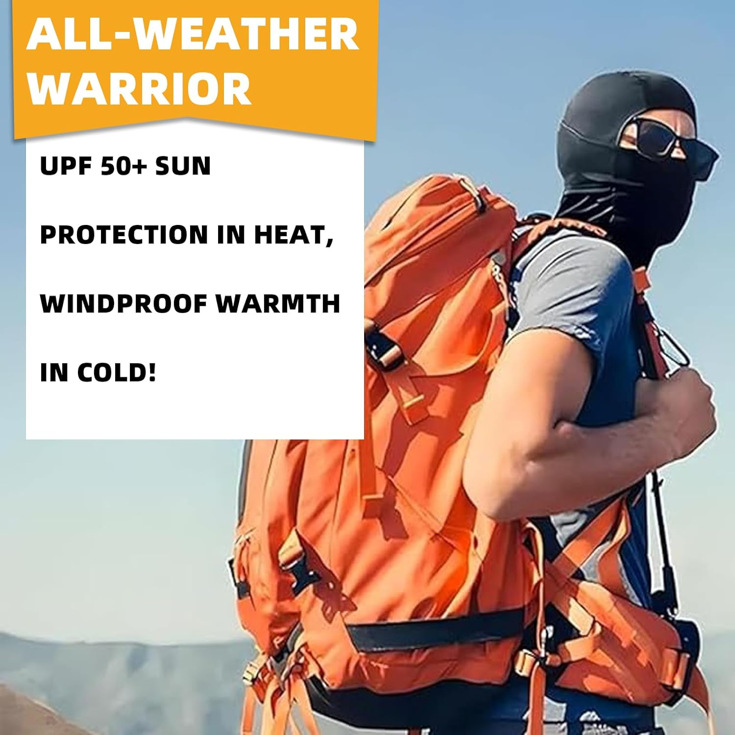 Luojinluoda Balaclava Shiesty Ski Mask, Windproof Motorcycle UV Protector Neck Gaiter for Men/Women, Breathable Cooling Tactical Face Mask for Summer, Neck Warmer Men/Women Outdoor for Winter (Black) image number 1