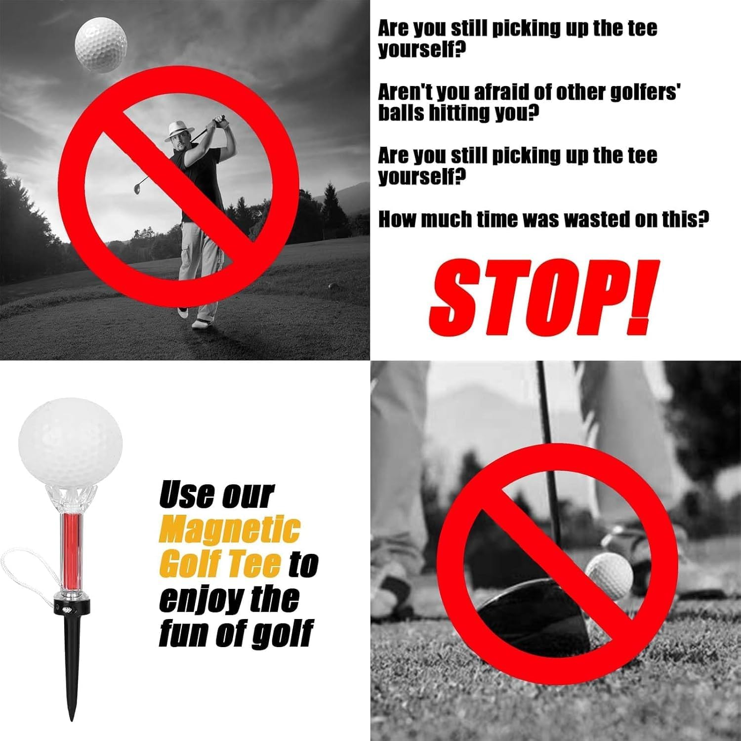 5 PCS Golf Ball Tees ，Magnetic Golf Tees 360&deg; Rotation,Magnetic Golf Tees, Golf Support Tees, Stable Long Golf Tees for Golfer Practice image number 6