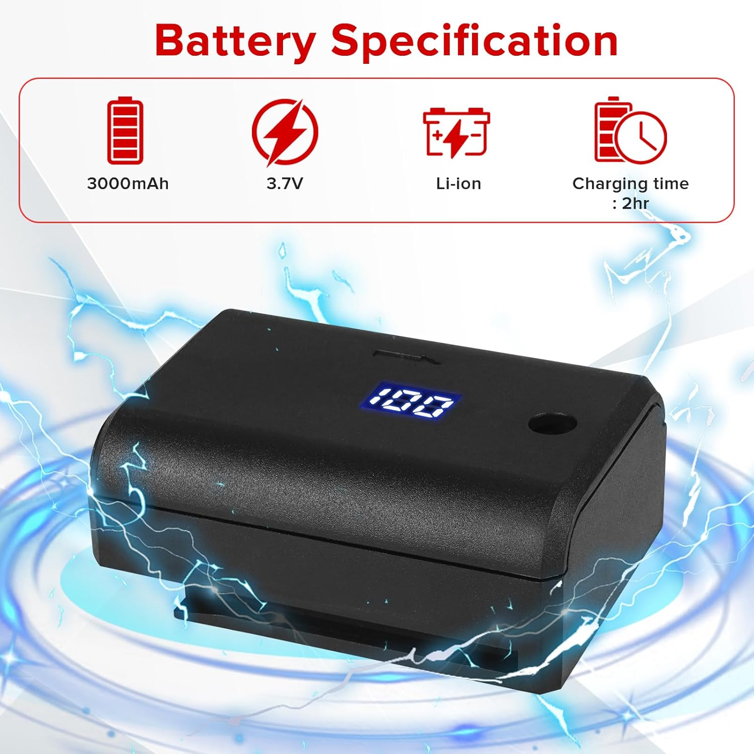 8" Electric Vacuum Suction Cups Lifter with Battery 3000Mah Max Load 600Lbs Glass Suction Cups Auto Detect and Replenish Pressure for Transport Glass Tile Granite Windshield (1Pack).