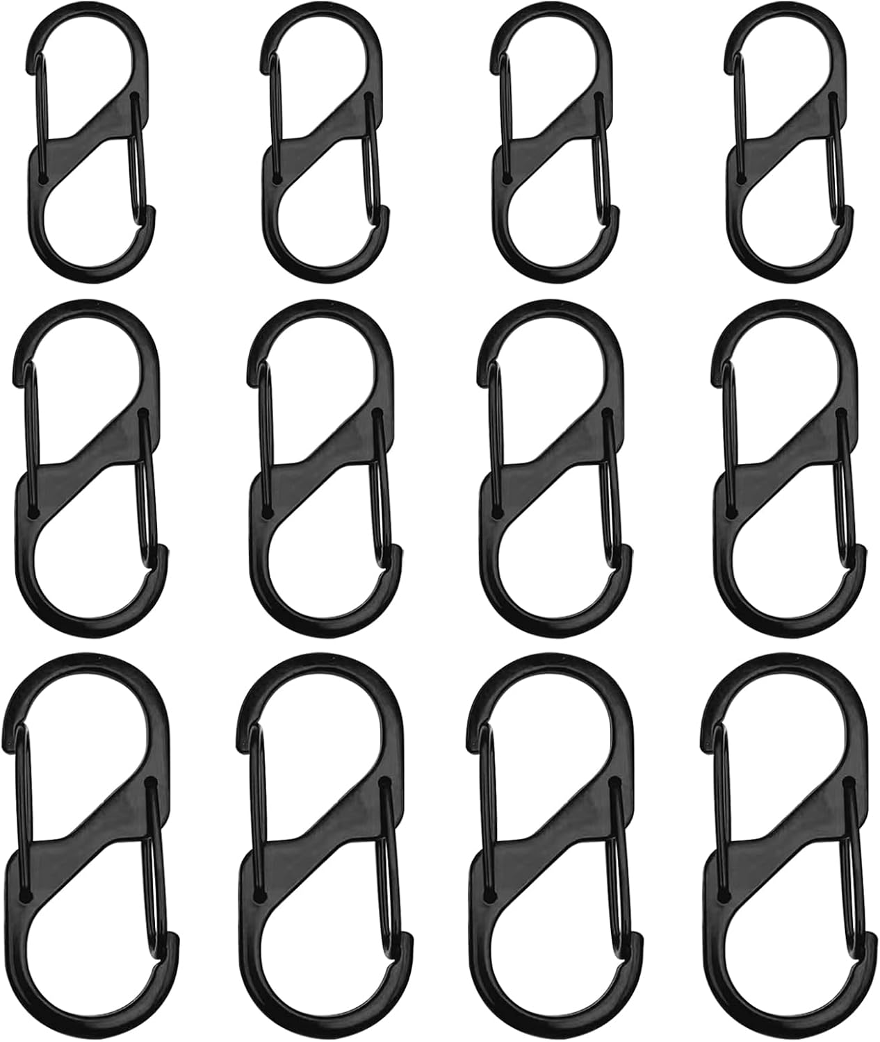 COZY CORE Zipper Clips Anti-Theft, 12Pcs Zipper Pull Locks for Backpacks &ndash; Double-Sided Spring S Carabiner Clasps for Luggage, Suitcases, Handbags, Keys, and Purses (Black) image number 4