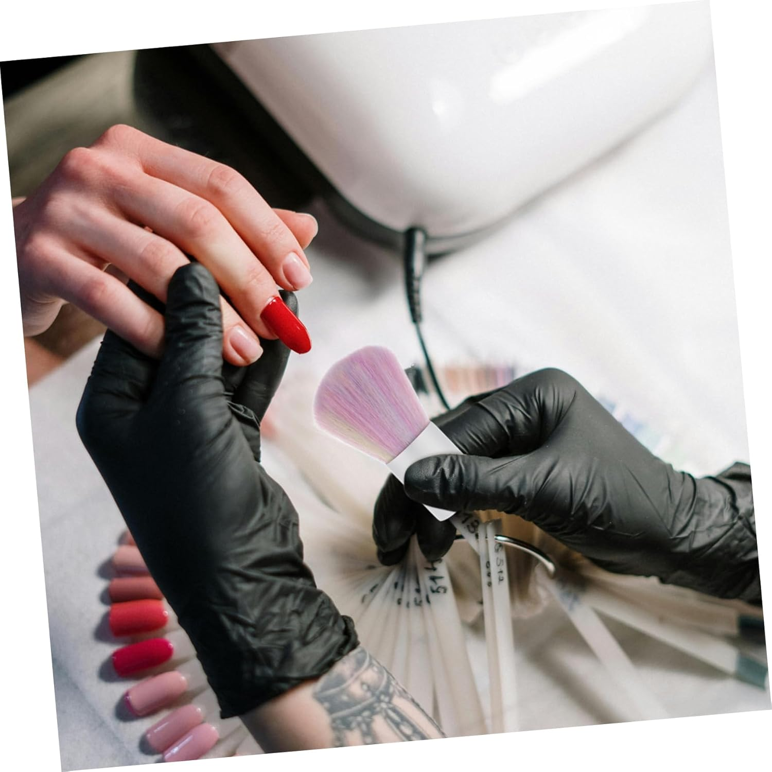 BELLIFFY Nail Dust Brush with Rainbow Bristles Soft Nonshedding Makeup Tool for Nail Art Cleaning and Manicure Care Accessories image number 6