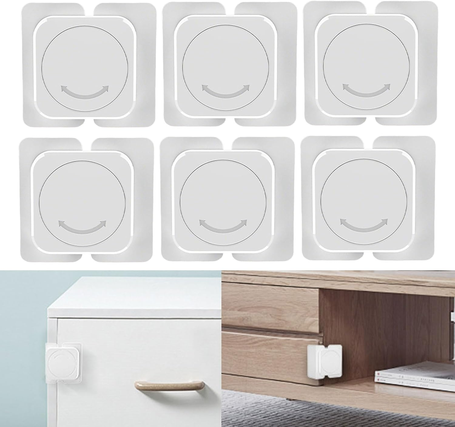 6 Child Safety Cabinets Locks for Fridge Baby Proof Cupboard Locks Drawer Lock for Home Kitchen Bathroom Cabinet Refrigerator Door Safety Strap Locks with Strong and Removable Adhesive No Tools and Drilling Required White image number 3