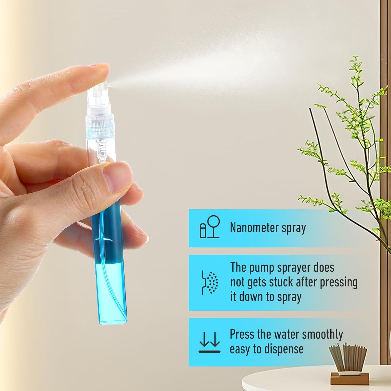 YBEATY 20 Pcs Mini Spray Bottles Perfume Sample Bottles 10Ml Clear Glass Refillable Fine Mist Atomizer Sprayer Small Portable Travel Dispenser Cosmetics Spray Containers Empty for Essential Oils image number 6