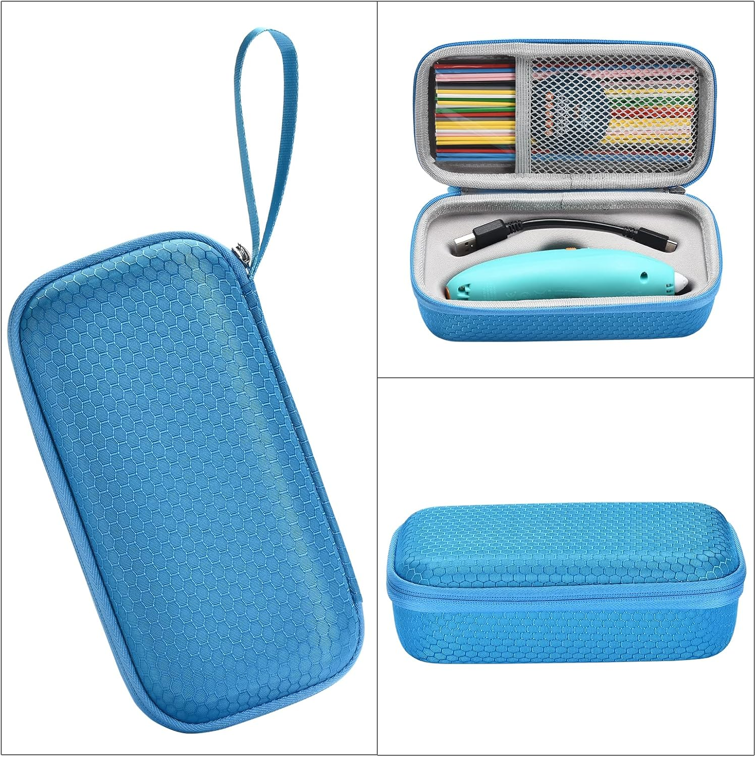 PALUMMA 3D Pen Carrying Case for 3Doodler Start+ Essentials 3D Pen Storage Case, Hard Travel Case for 3D Printing Pen and Accessories, Blue, Carrying Case image number 6