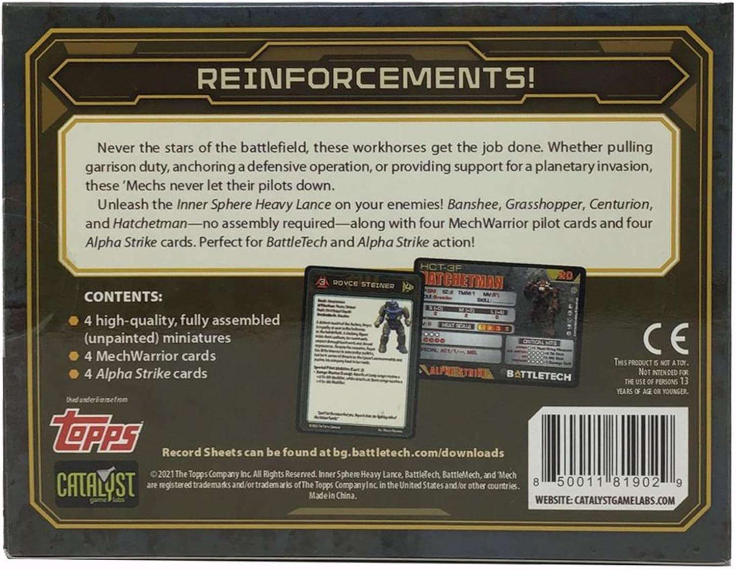 Catalyst Game Labs PSI PSI Battletech Inner Sphere Heavy Lance Miniature Toys