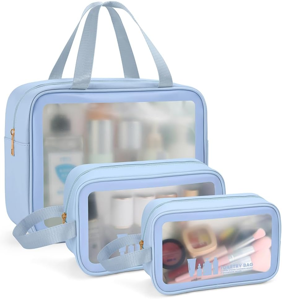 MAANGE Toiletry Bag for Women Men, Translucent Waterproof Makeup Cosmetic Bag Travel Organizer for Accessories, Toiletries image number 3