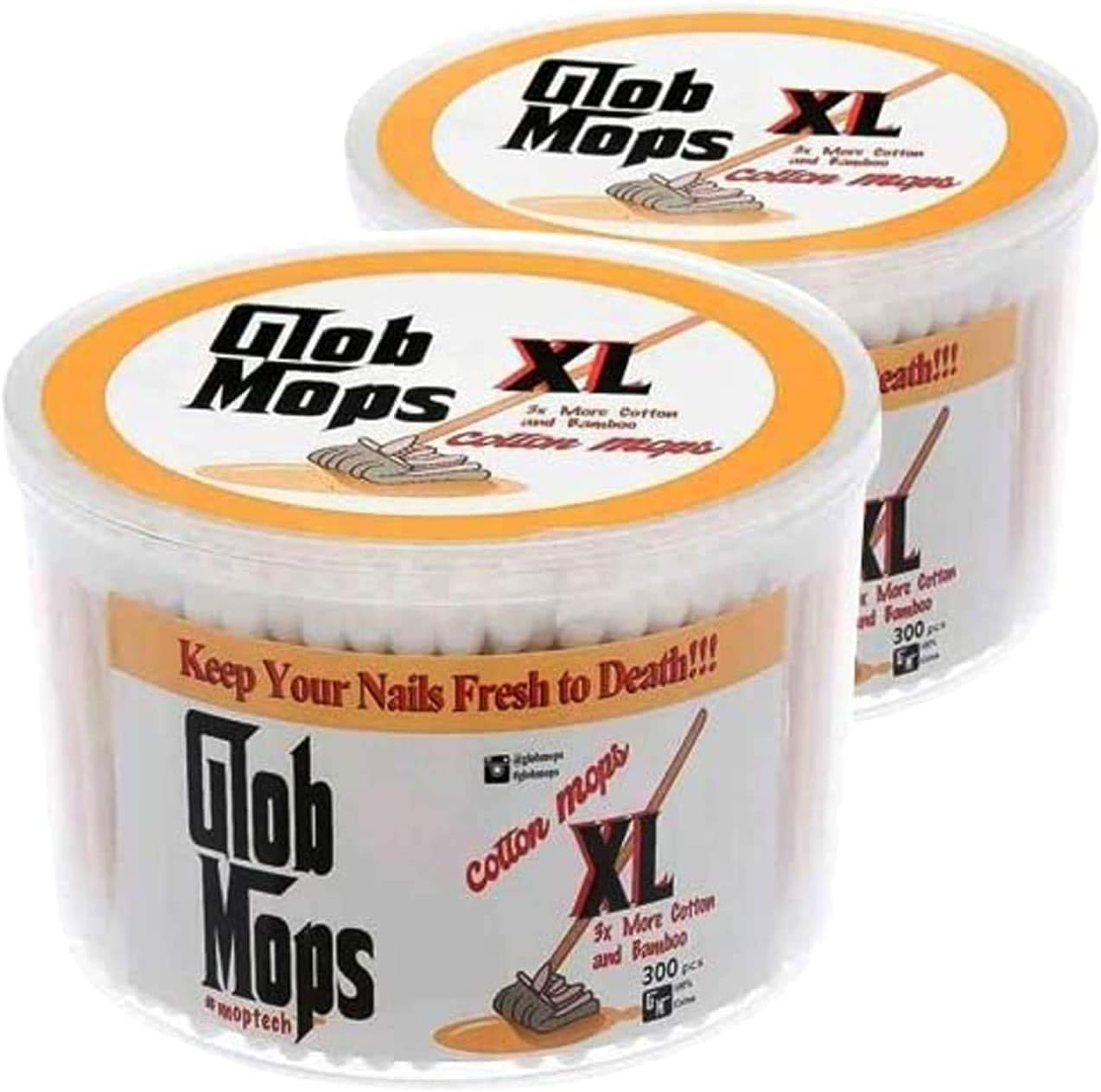 Glob Mops XL Cotton Swabs 2-Pack Bundle Extra Absorbent Eco-Friendly 600 Total Mops image number 1