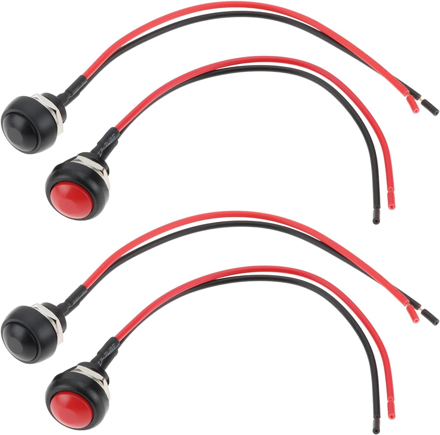 OTOTEC 4Pcs 12Mm 1/2" Mounting Hole Mini round Waterproof Momentary Push Button Switch on off PBS-33B 3A/125V AC 2 Pin image number 5