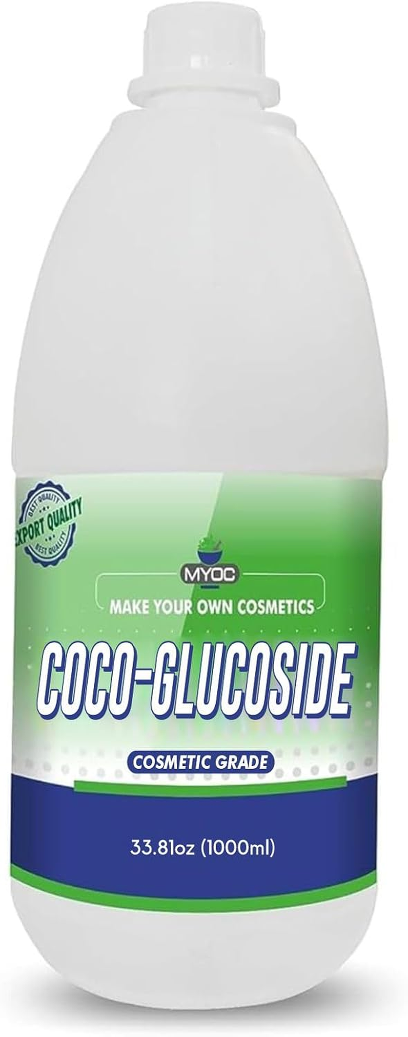 Coco Glucoside - 1000 Ml / 33.8 Fl Oz | Cosmetic-Grade Surfactant for DIY Skincare, Hair Care & Formulation Projects