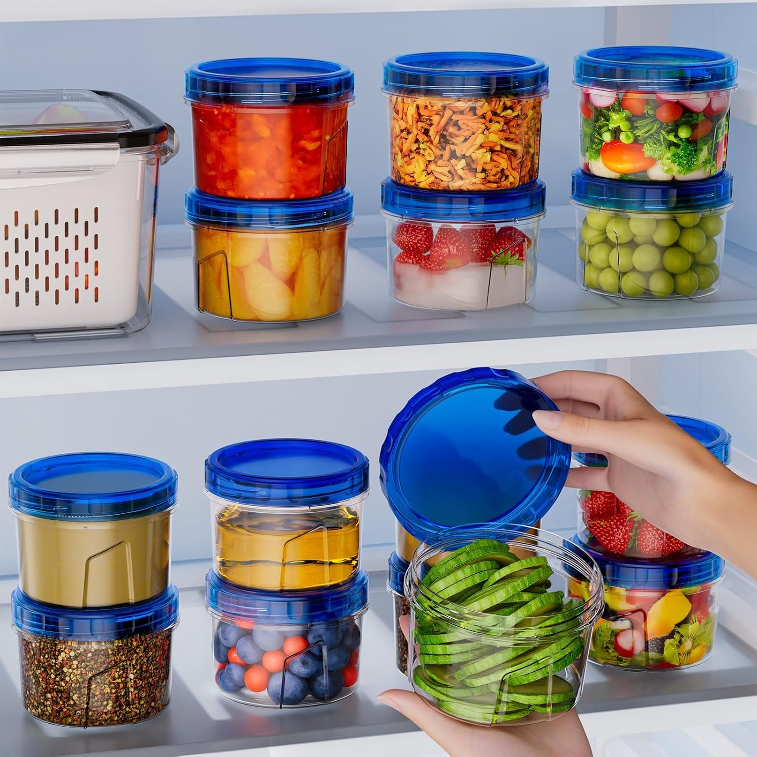 Freezer Storage Containers, 6 Pack-16 OZ Small Plastic Containers with Twist Top Lids, round Food Storage Containers, Reusable Soup Container Microwave/Dishwasher Safe image number 6
