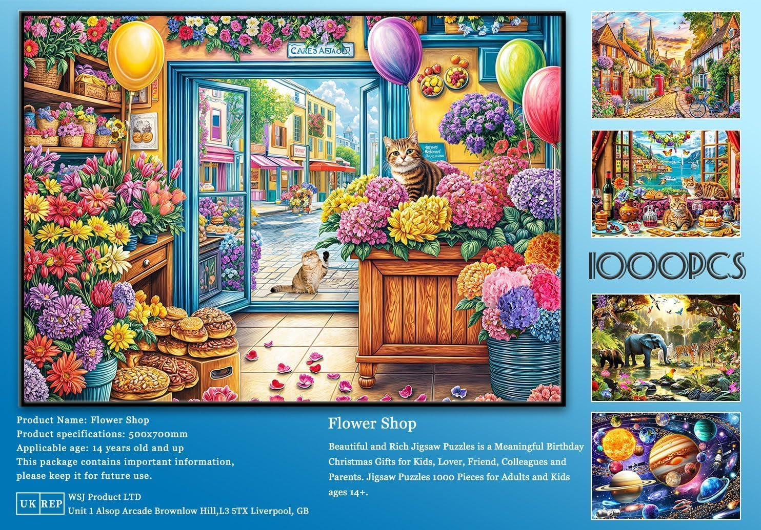 Jigsaw Puzzles for Adults 1000 Pieces, Interlock Perfectly Letter on Back No Dust, Home Decor Birthday Gift Toy for Men Women Elders Seniors, 1:1 Poster - Full House image number 1