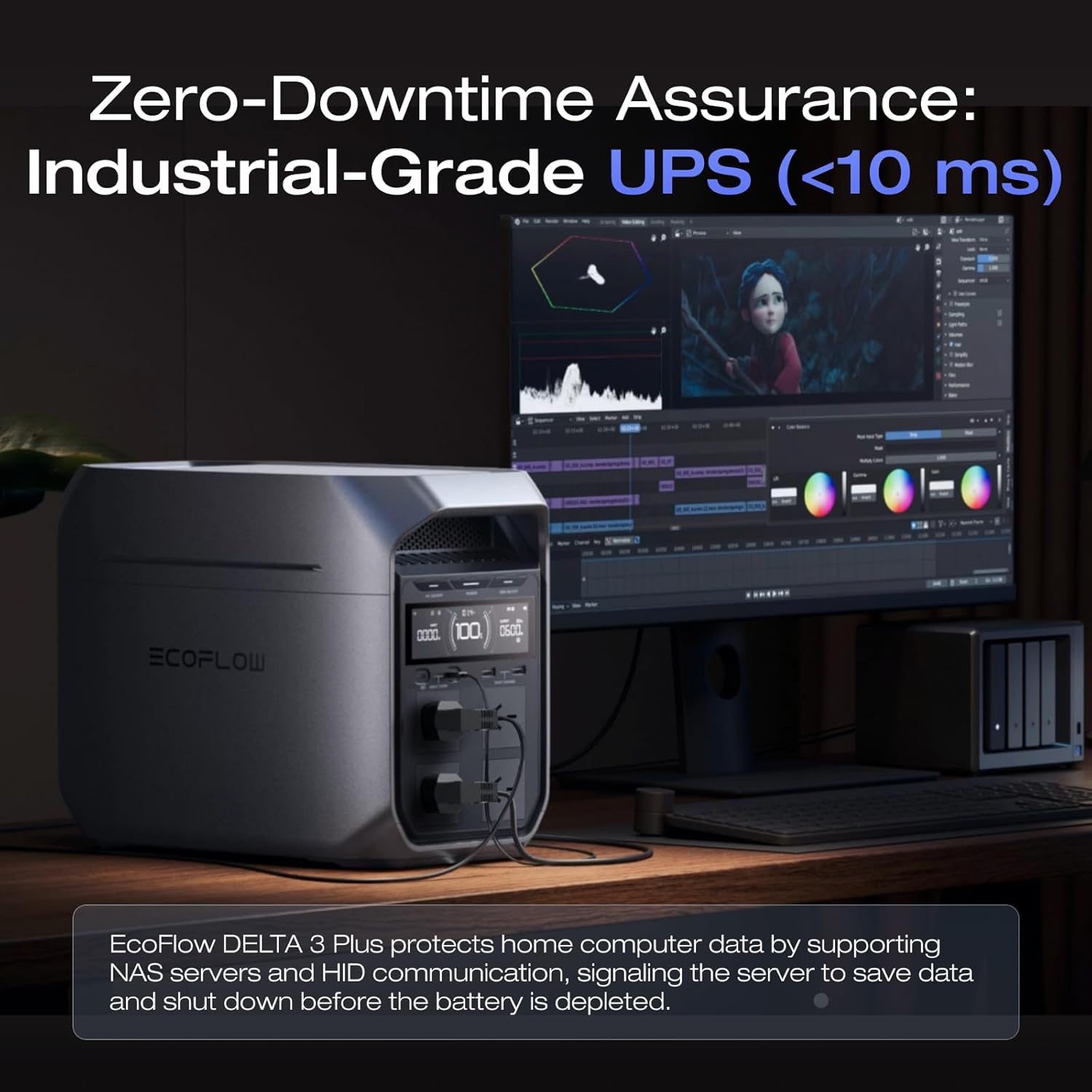 EF ECOFLOW DELTA 3 plus Portable Power Station, Solar Generator (Solar Panel Optional) with 1000W Solar Input, Electric Generator with UPS, 1024Wh LFP Battery for Home Backup, Camping&Rv image number 3
