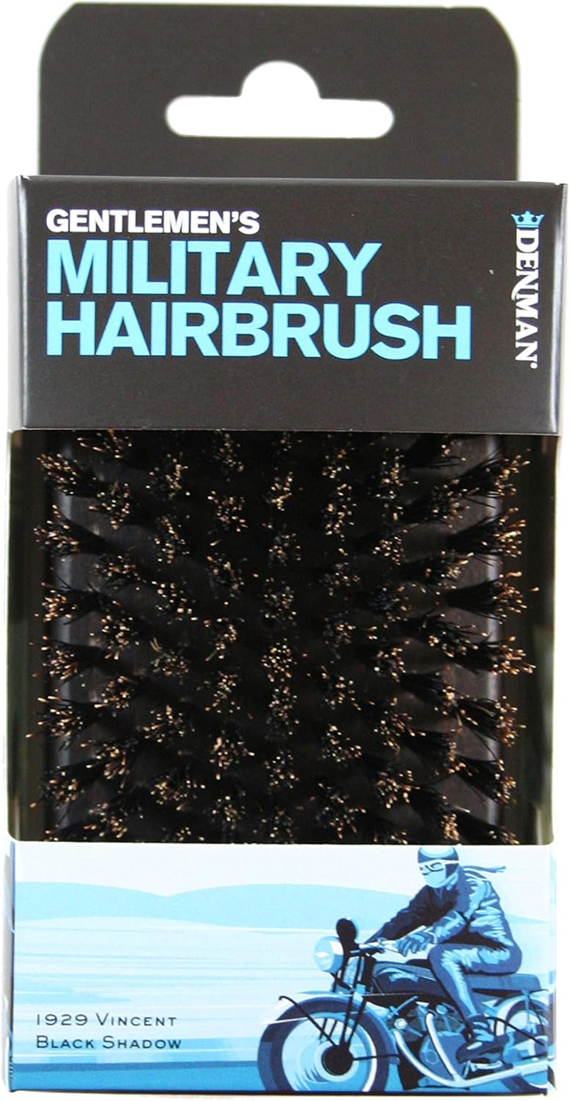 Denman- Jack Dean Mens Hair Brush - JDMB2 - Grooming - Military Styling - Soft Natural Bristle Brush - for Fine Hair